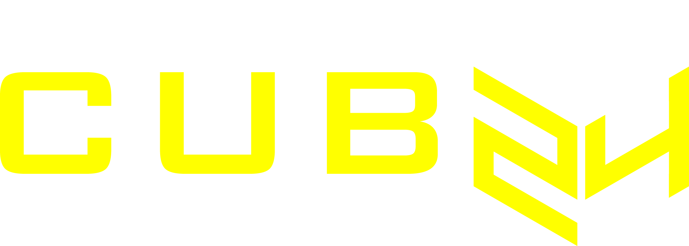 Logo final CUB24 (slogan) jaune et blanc sur fond vert